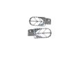 Steel foot pegs set START / PILOT 2020 GREY-YCF GENUINE PARTS-1